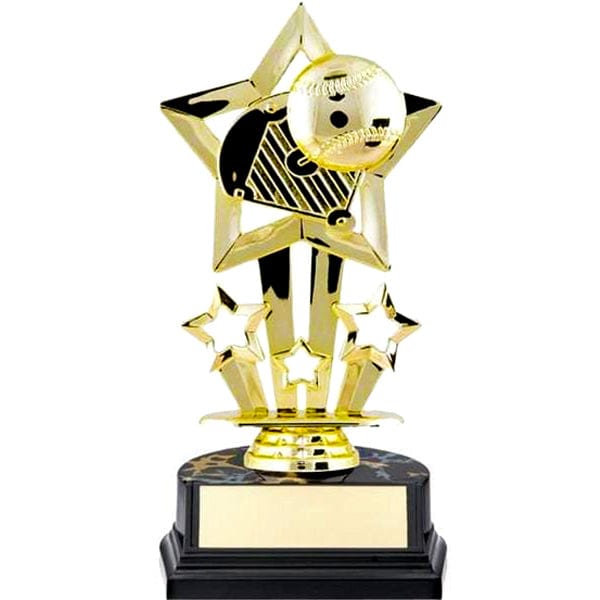 Baseball Trophy - Superstar Economy (A2193) Gold Baseball Quest Awards - Trophy