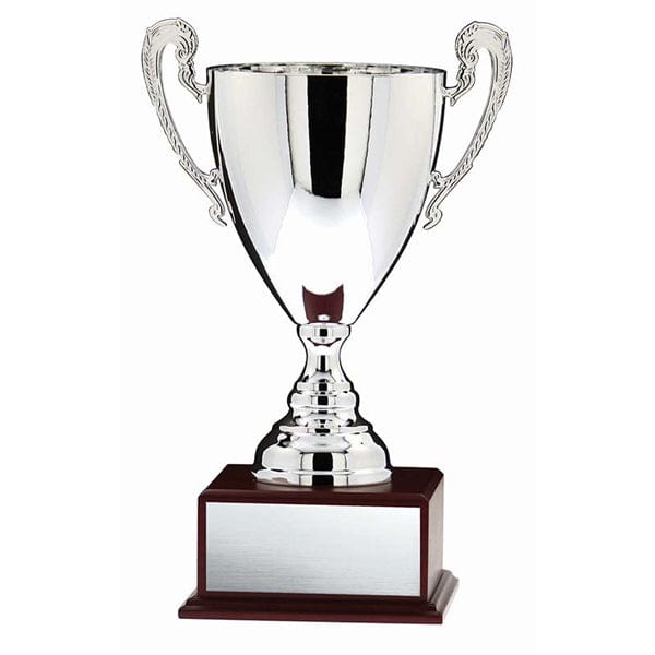 Cups - Prestige Series Silver Trophy Cup on Mahogany Wood Base (A2375) Cups Quest Awards - Cups