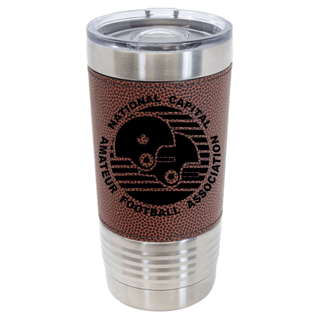 NCAFA - Polar Camel Football Leatherette Football Tumbler (A7914) Tumbler Quest Awards - Tumbler