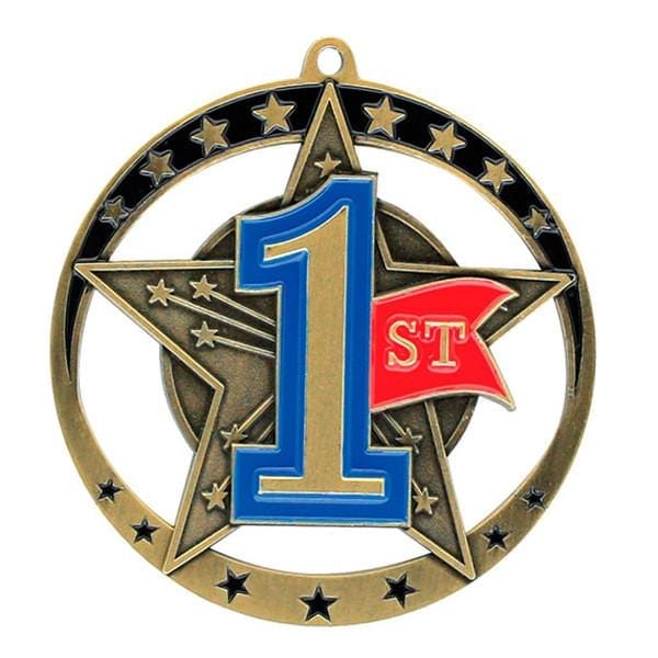 Achievement Medallion - Star Series 1st Place - 2 3/4