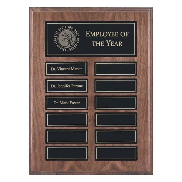 Annual Plaque - Magnetic Plaque - Walnut - 12 Plates (A2137) - Quest Awards