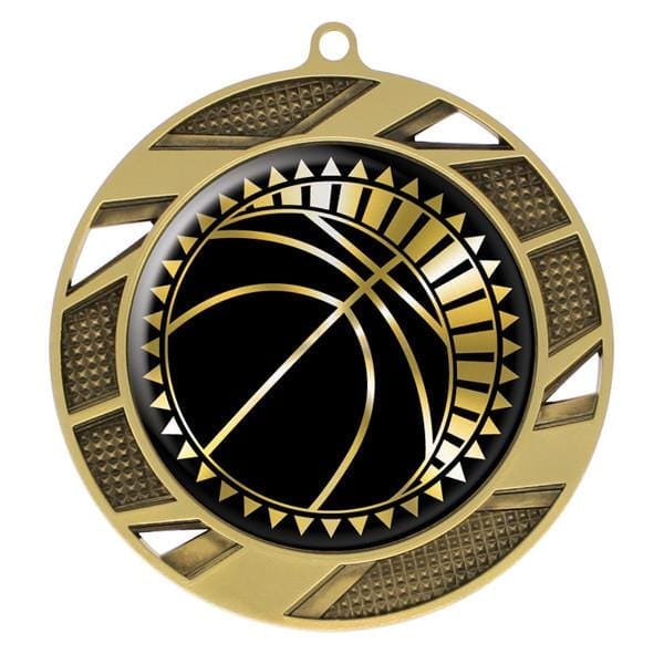 Basketball Medallion - Solar Series Medal - Gold 2 3/4