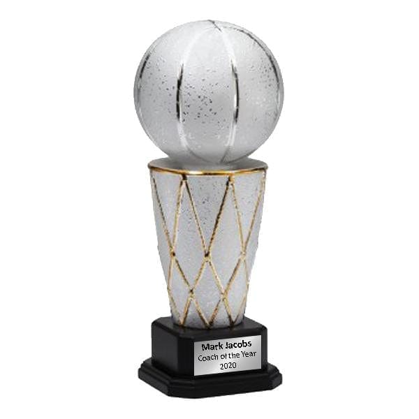 Ceramic Basketball Tower Trophy - (A3733) Basketball Quest Awards - Trophy