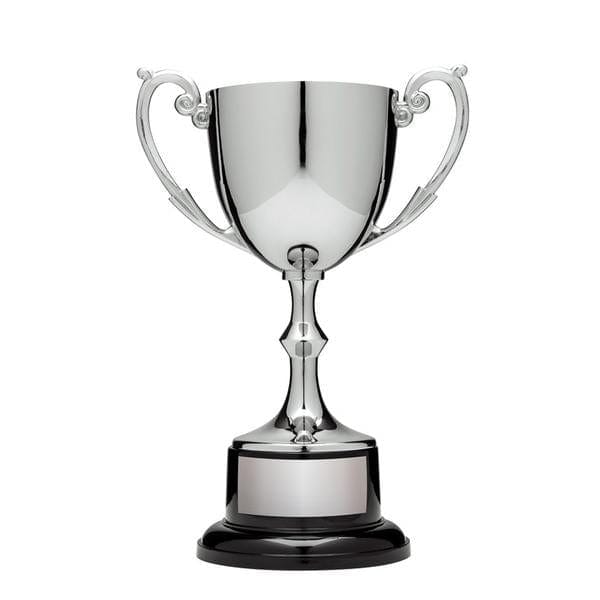 Cups - Nickel Plated - Silver Cup on Round Black Base (A3406) - Quest Awards