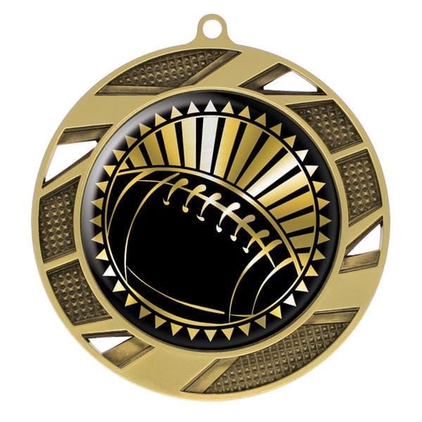 Football Medallion - Solar Series Medal - Gold 2 3/4