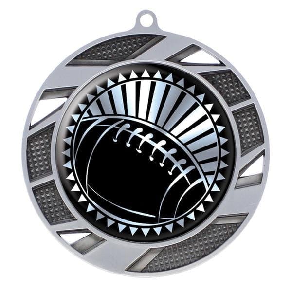 Football Medallion - Solar Series Medal - Silver 2 3/4