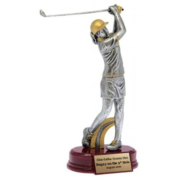 Golf Trophy - Classic Female Golfer (A3717) Golf Quest Awards - Trophy