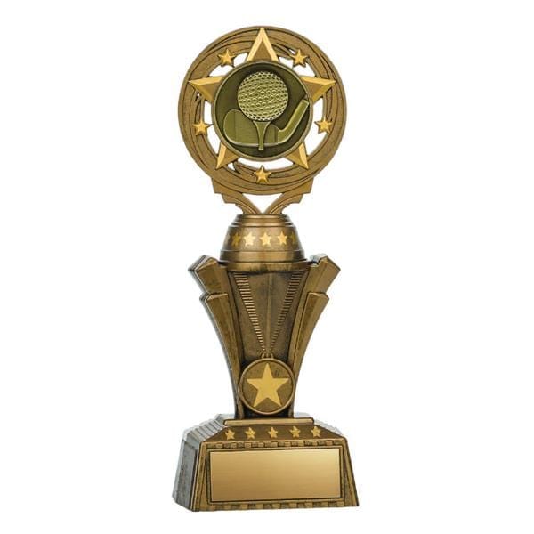 Golf Trophy - Nexus Series - Antique Gold- 3 Sizes (A3248) - Quest Awards