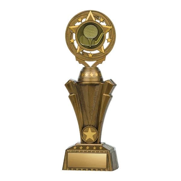 Golf Trophy - Nexus Series - Antique Gold- 3 Sizes (A3248) - Quest Awards