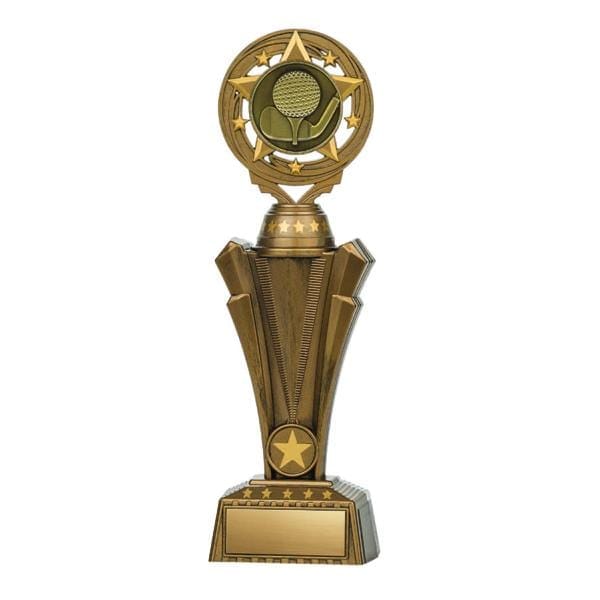 Golf Trophy - Nexus Series - Antique Gold- 3 Sizes (A3248) - Quest Awards