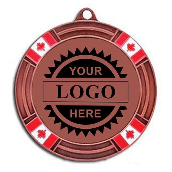 Logo Insert Medal - BRONZE Canada Flag - 2 5/8