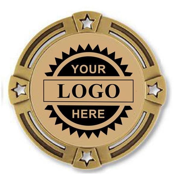 Logo Insert Medal - GOLD Four Star - 2 3/4