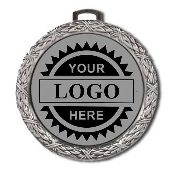 Logo Insert Medal - SILVER Weave - 2 1/2