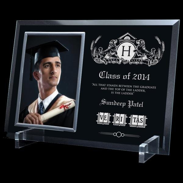 Photo Plaque - Glass with Silver Frame (A2883) - Available in two sizes - Quest Awards