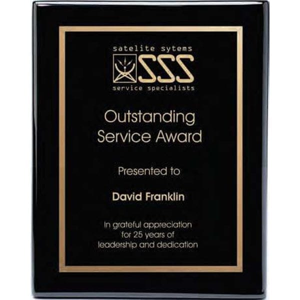 Piano Finish Plaques - Black (A2891) - Quest Awards