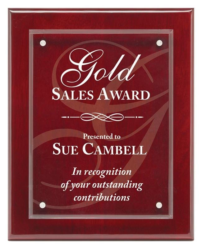 Piano Finish Plaques - Magna Acrylic Rosewood (A2894) - Quest Awards