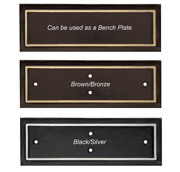 Plaques - Cast Aluminum Bench Plate - 3