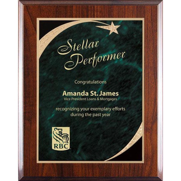 Plaques - Shooting Star Green Marble (A2937) - Quest Awards