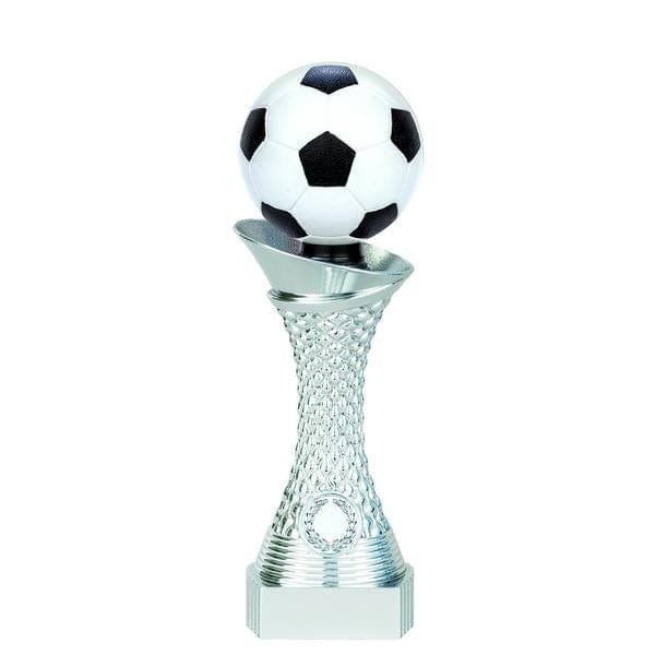 Soccer Trophy - 3D Twister - Bright Silver - 3 Sizes (A3556) - Quest Awards